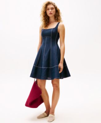 Tommy Hilfiger - Women's A-Line Sleeveless Linen Dress