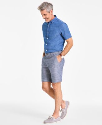 Club Room - Men's 9" Stretch Chambray Shorts