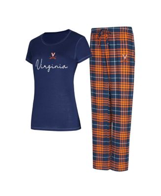 Concepts Sport - Women's Navy Virginia Cavaliers Vector T-Shirt Flannel Pants Sleep Set