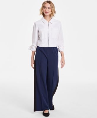 On 34th - Women's High-Rise Side-Stripe Wide-Leg Pants