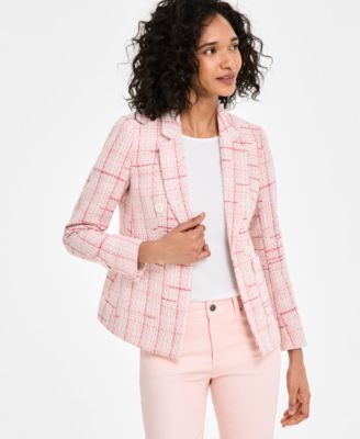 Jones New York - Women's Plaid Tweed Blazer