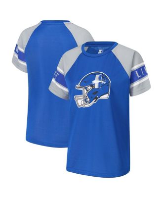 Starter - Women's same Blue Detroit Lions 1st Rounder Color Block Raglan Top