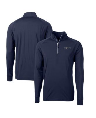 Cutter & Buck - Men's Cutter Buck Navy THE PLAYERS Adapt Eco Knit Stretch Quarter-Zip Pullover Top