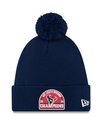 New Era - Men's Navy Houston Texans 2024 AFC South Division Champions Cuffed Knit Hat with Pom
