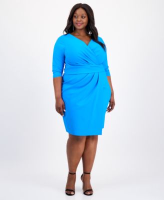 Alex Evenings - Plus Size Surplice-Neck Sheath Dress
