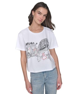 KARL LAGERFELD PARIS - Women's Paris Scene Bonjour Tee