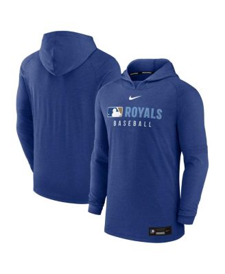 Nike - Men's Heather Royal Kansas City Royals Authentic Collection Tri-Blend Performance Pullover Hoodie