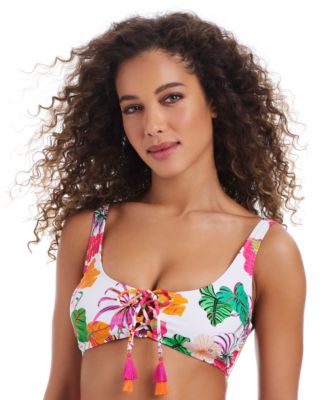 Bar III - Women's Bermuda Babe Lace-Up Bikini Top, Exclusively at Macy's