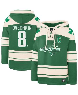 '47 Brand - Men's Alexander Ovechkin Kelly Green Washington Capitals St. Patrick's Day Player Name Number Lacer Pullover Hoodie