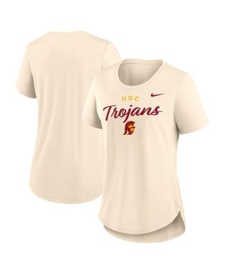 Nike - Women's Tan USC Trojans Script Logo Tri-Blend T-Shirt