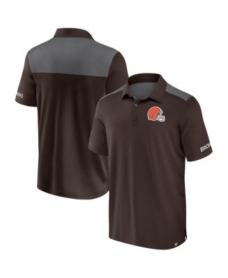 Fanatics - Men's Brown/gray Cleveland Browns Color Block Polo Shirt