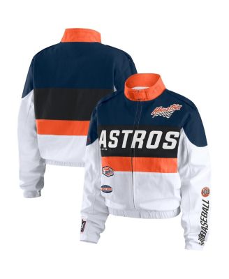 WEAR by Erin Andrews - Women's Orange/White Houston Astros Racing Full-Zip Jacket