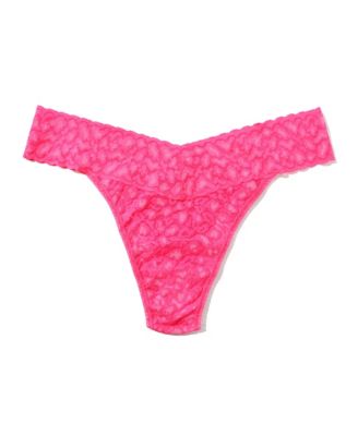 Hanky Panky - Women's Leopard Lace Original Rise Thong Underwear