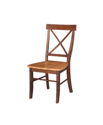 International Concepts - X-Back Chair - With Solid Wood Seat , Set of 2