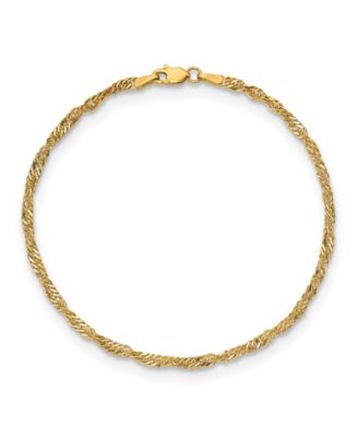 Macy's - Singapore Chain Anklet in 14k Yellow Gold