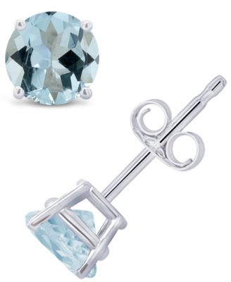 Macy's - Aquamarine (3/4 ct. t.w.) Stud Earrings in 14K Gold