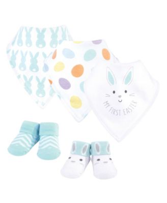 Hudson Baby - - Baby Boys and Girls Cotton Bib and Sock Set