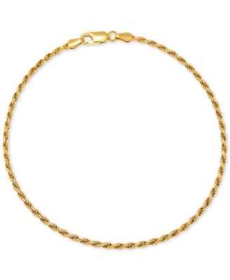 Giani Bernini - Rope Chain Ankle Bracelet in 18k Gold-Plated Sterling Silver or Sterling Silver