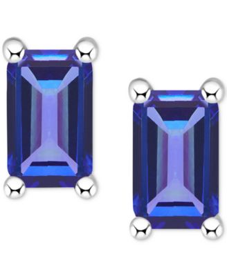 Macy's - Emerald Stud Earrings (5/8 ct. t.w.) in 14k White Gold (Also in Ruby, Sapphire, & Tanzanite)