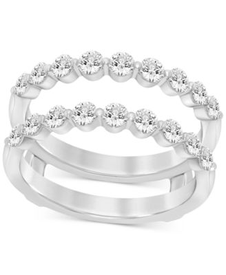 Macy's - Diamond Double Row Enhancer Ring (1 ct. t.w.) in 14k White Gold