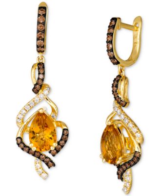 Le Vian - Cinnamon Citrine (2 ct. t.w.) & Diamond (3/4 ct. t.w.) Drop Earrings in 14k Gold