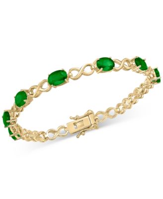 Macy's - Emerald Oval Infinity Link Bracelet (5-7/8 ct. t.w.) in Gold-Plated Sterling Silver (Also in Ruby & Sapphire)