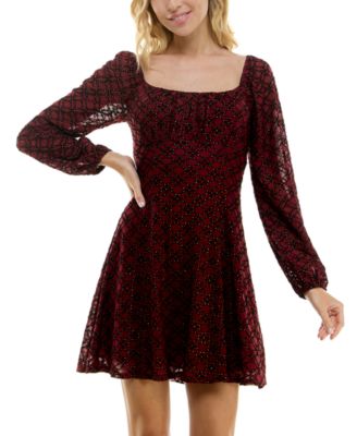 As U Wish - Juniors' Emma Mesh Fit & Flare Dress