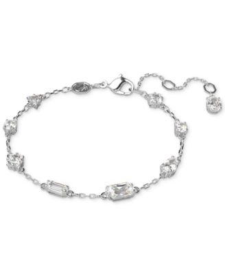 Swarovski - Silver-Tone Mixed Crystal Station Flex Bracelet