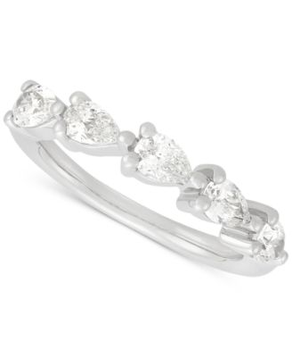 Macy's - Diamond Pear-Shaped Side Set Band (1 ct. t.w.) in 14k White Gold