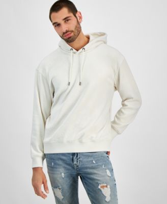GUESS - Men's Relaxed-Fit Embossed Peony Logo Hoodie