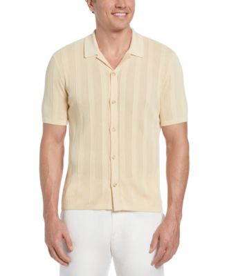 Cubavera - Men's Short Sleeve Button-Front Camp Sweater