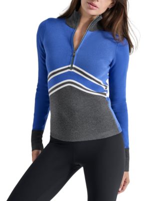 DKNY - Women's Apres Ski Chevron-Stripe Half-Zip Sweater