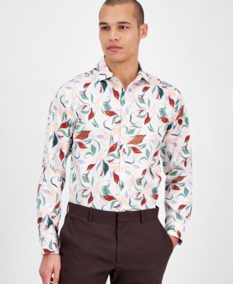 Bar III - Men's Slim Fit Long Sleeve Button-Front Isola Bella Floral Print Shirt