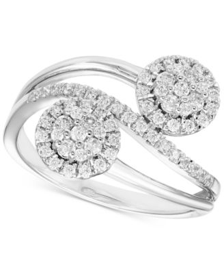 Macy's - Diamond Cluster Multi-Row Ring (1/2 ct. t.w.) in 10k White Gold