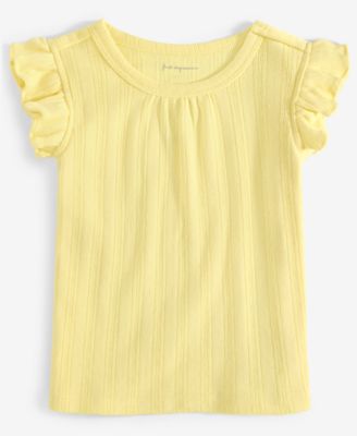 First Impressions - Baby Girls Solid Flutter-Sleeve Top