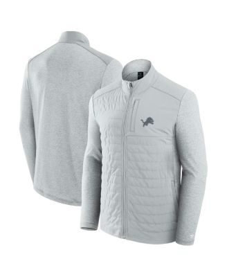 Fanatics - Men's and Women's Gray/Heather Gray Detroit Lions Front Office Tonal Full-Zip Jacket