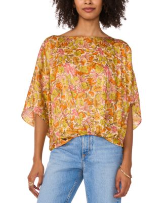 Vince Camuto - Women's Floral-Print Raglan-Sleeve Blouse
