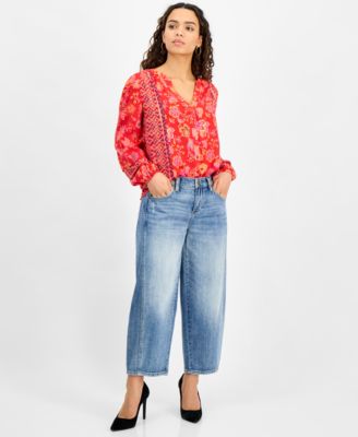 Liverpool Los Angeles - Petite Mid-Rise Barrel-Leg Jeans