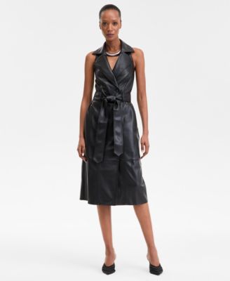 I.N.C. International Concepts - Women's Tie-Waist Notch-Collar Trench Dress