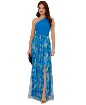Adrianna Papell - Women's Sweetpea Mixed-Media Gown