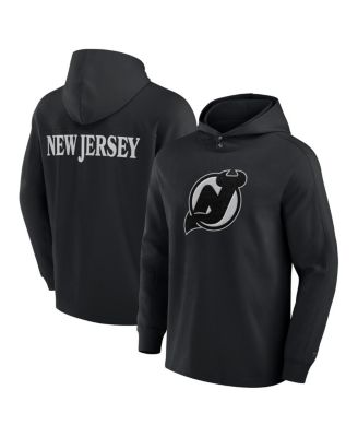Fanatics - Men's Black New Jersey Devils Elements Blaze Tri-Blend Long Sleeve Hoodie T-Shirt