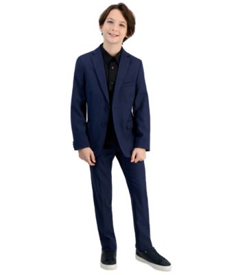 Kenneth Cole Reaction - Big Boys Slim-Fit Microcheck Suit