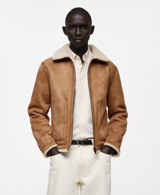 MANGO - Men's Sheepskin Details Double Face Jacket