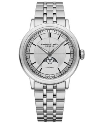 Raymond Weil - Men's Swiss Automatic Millesime Moon Phase Stainless Steel Bracelet Watch 40mm