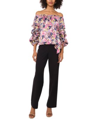 Vince Camuto - Women's Off-the-Shoulder Bubble-Sleeve Blouse