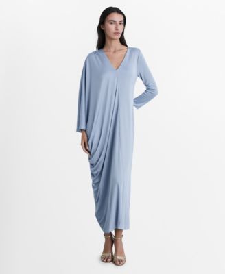 MANGO - Women's Asymmetric Draped Gown