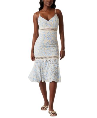 GUESS - Women's Clarise Lace Sleeveless Midi Dress