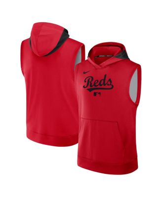 Nike - Men's Red Cincinnati Reds Authentic Collection Performance Sleeveless Pullover Hoodie