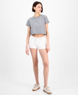 7 For All Mankind - Women's Mid-Rise Cut-Off Denim Shorts