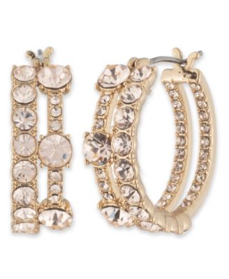 Givenchy - Small Pav&eacute; Double-Row Hoop Earrings, 0.66"